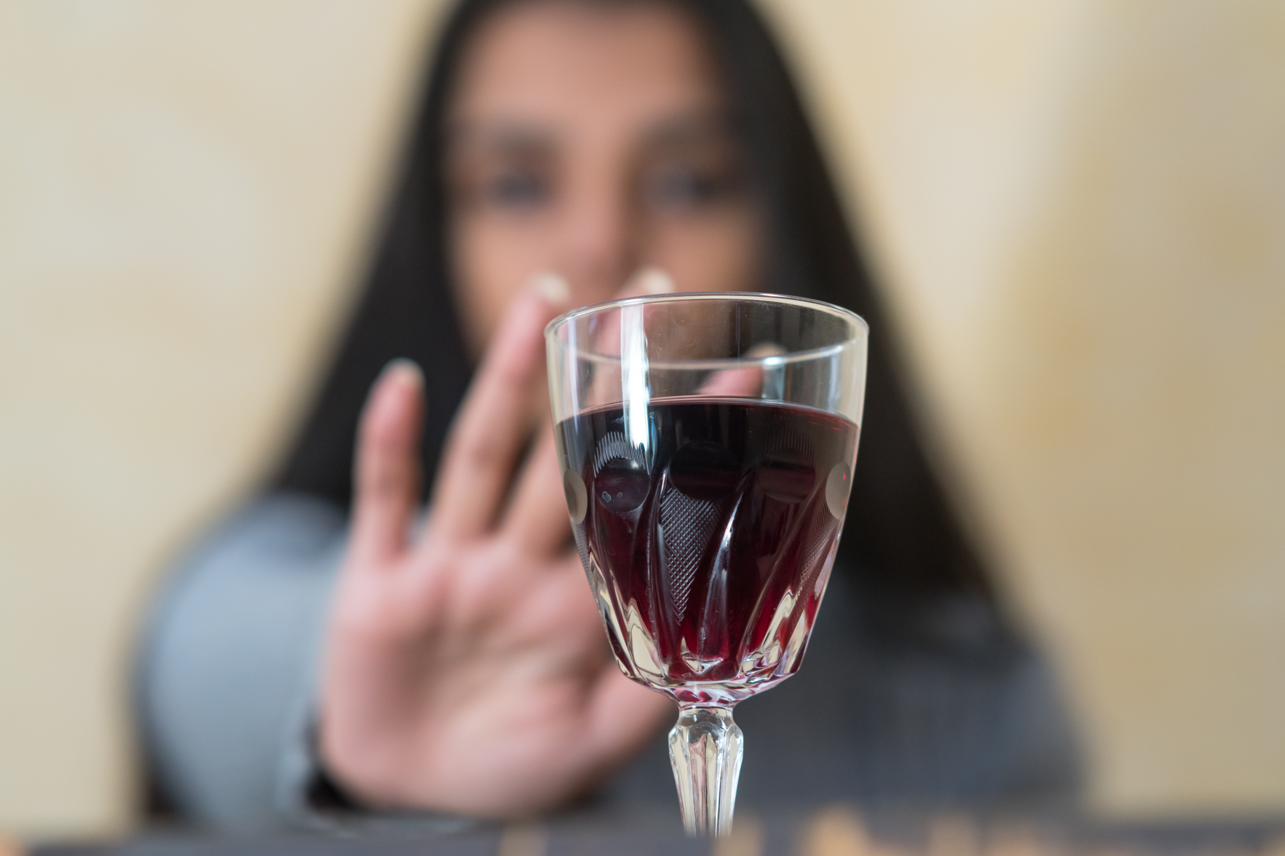 lady with red wine